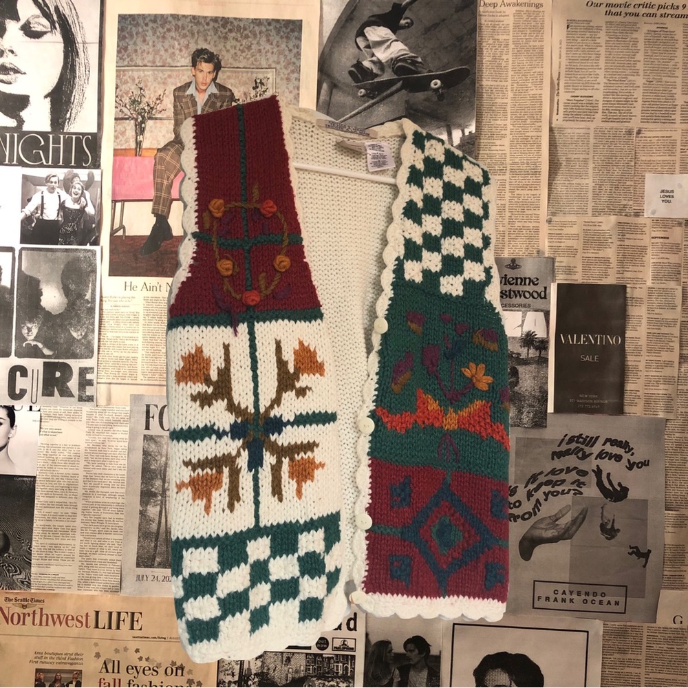 patterned sweater vest